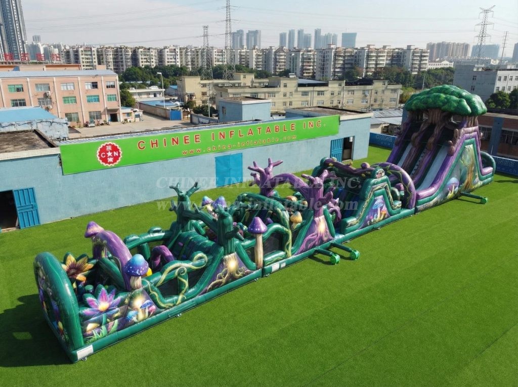 T7-4577 Magic Forest Theme Infltable Obstacle Courses