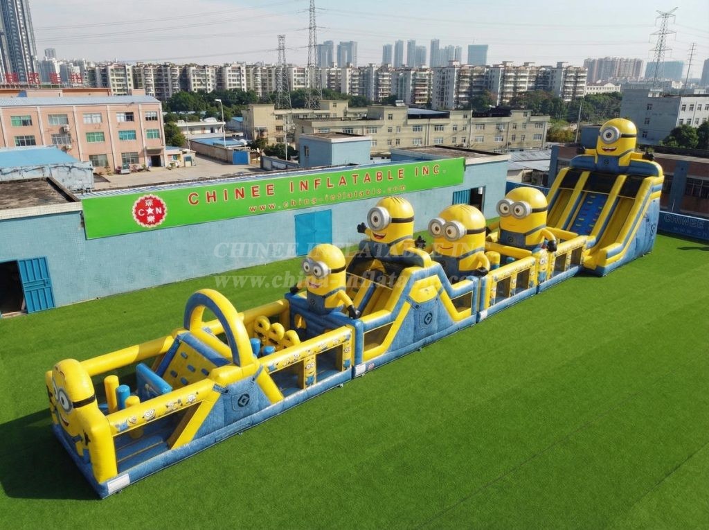 T7-4584 Minions Theme Infltable Obstacle Courses