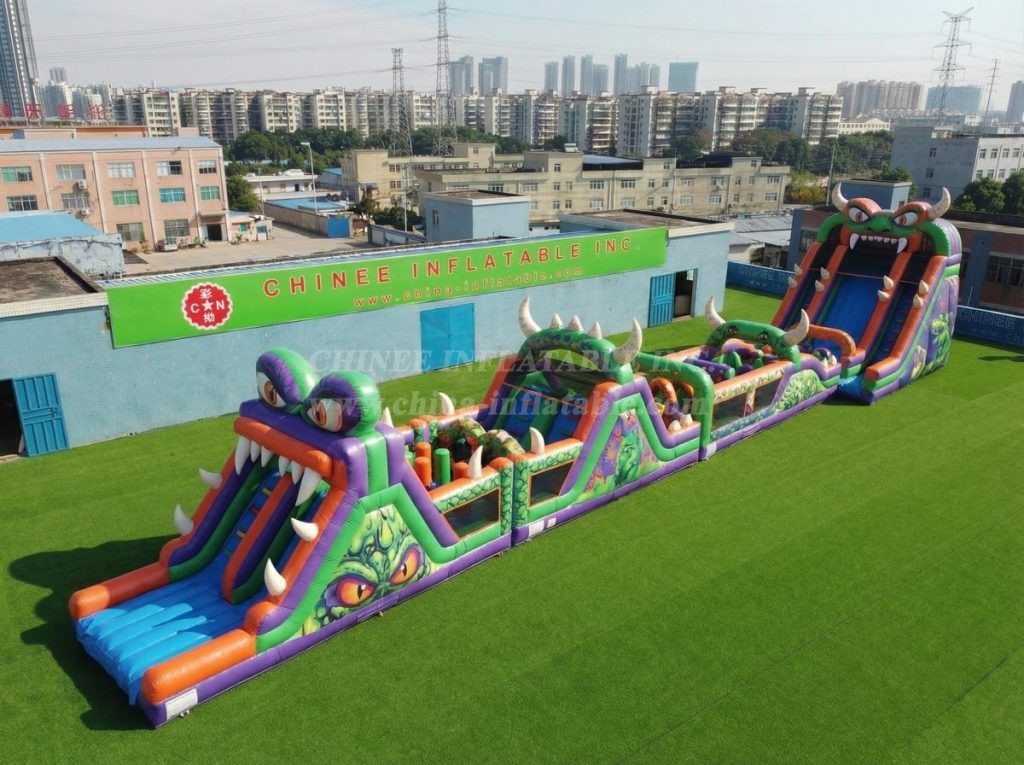 T7-4589 Monster Theme Infltable Obstacle Courses