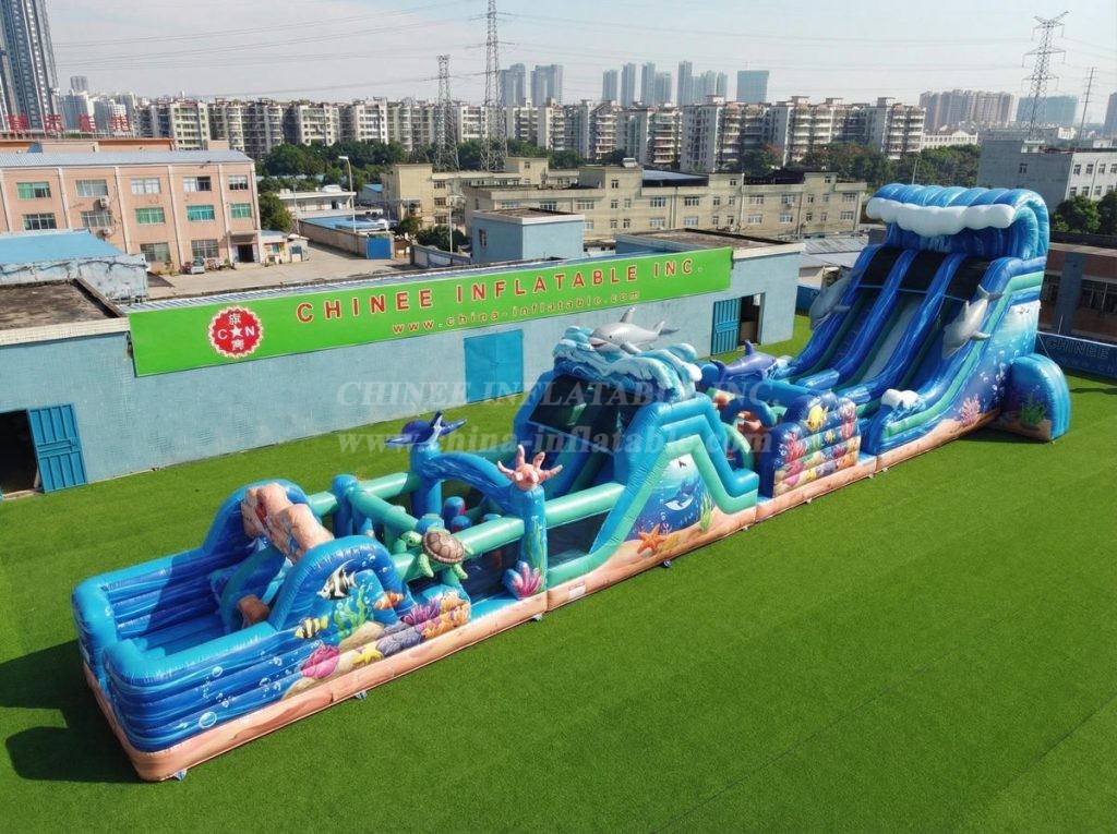 T7-4595 Ocean Theme Infltable Obstacle Courses