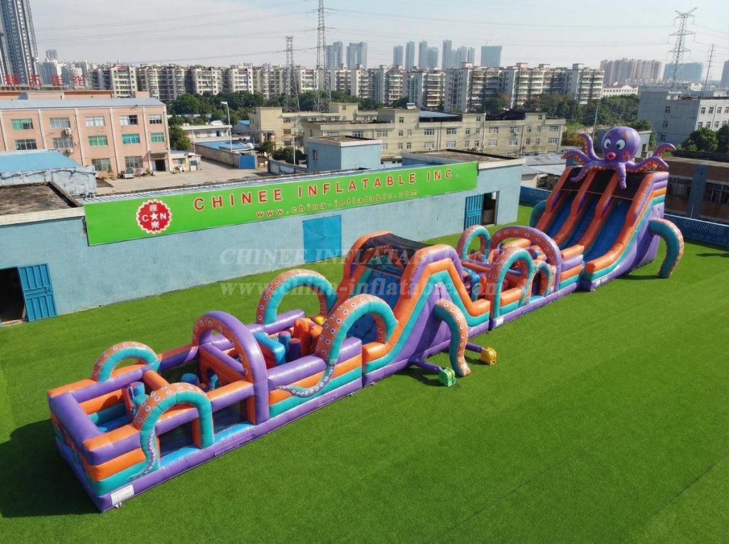 T7-4596 Octopus Theme Infltable Obstacle Courses