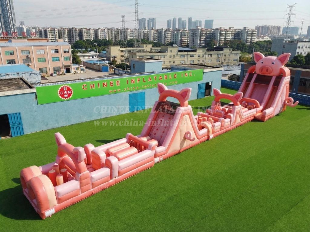 T7-4605 Pig Theme Infltable Obstacle Courses
