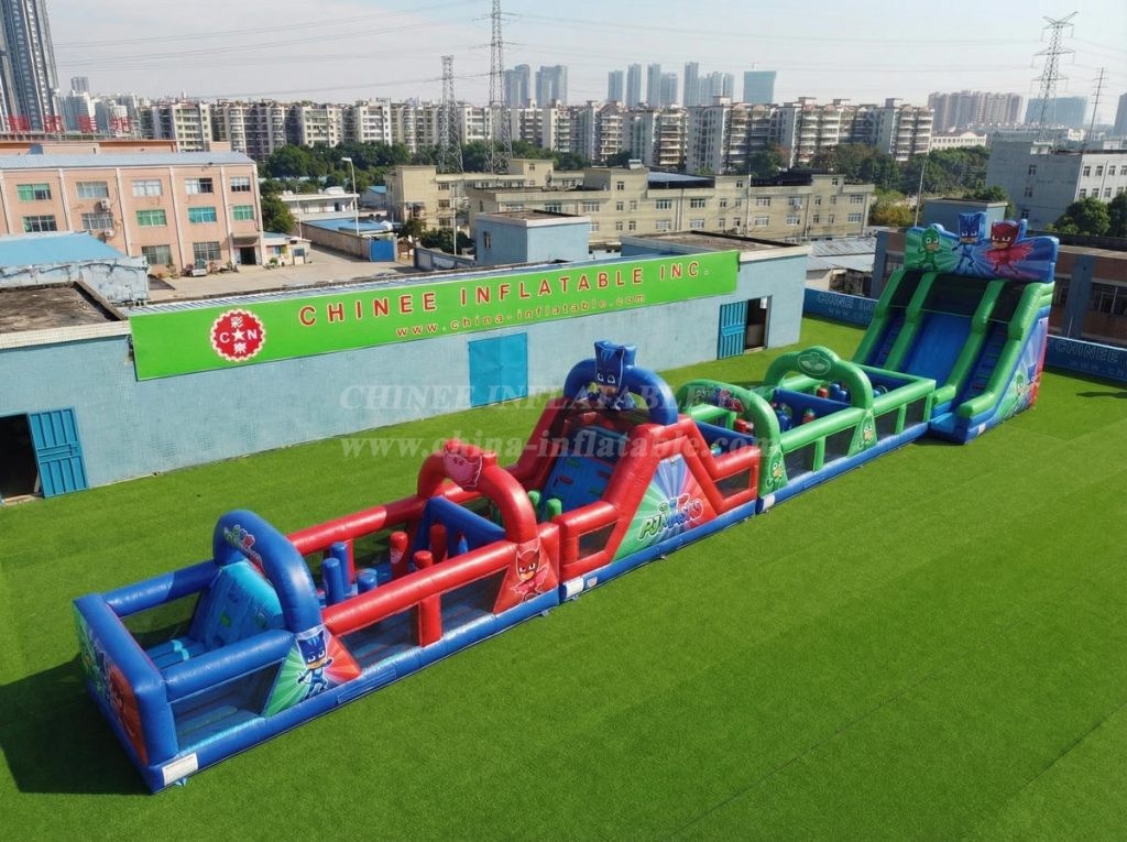 T7-4609 PJ Masks Theme Infltable Obstacle Courses