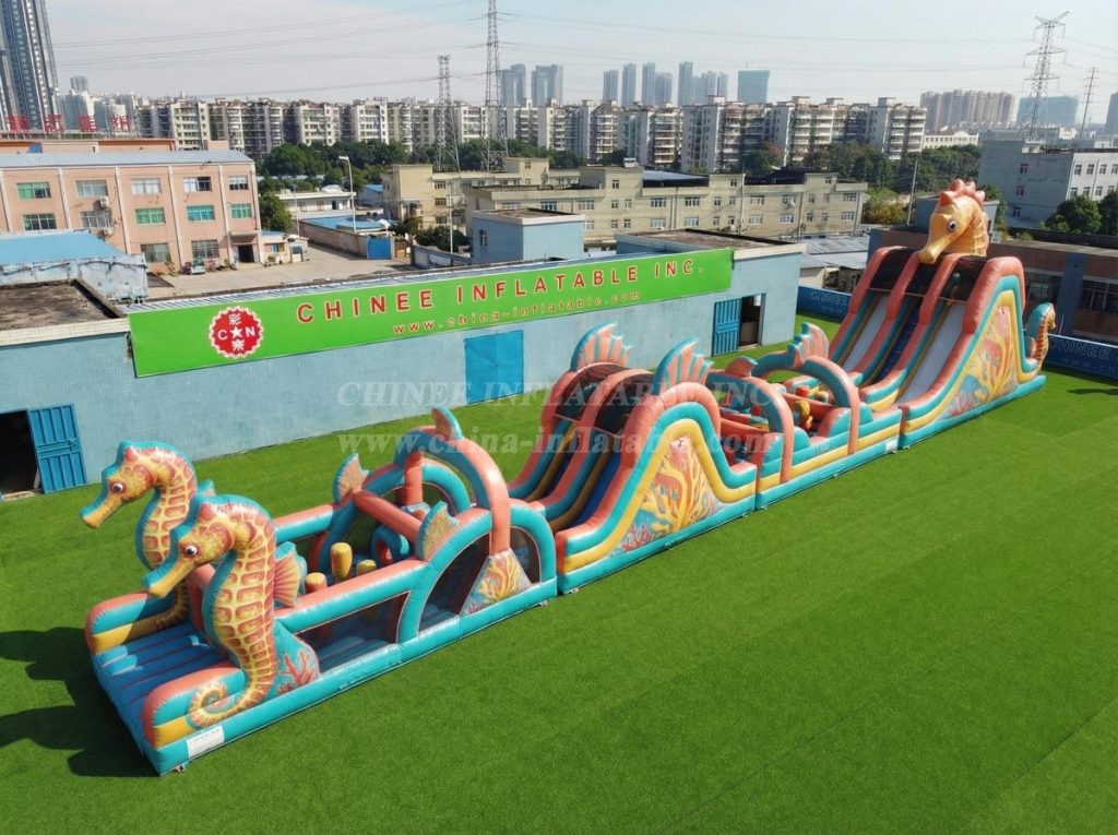 T7-4622 Seahorse Theme Infltable Obstacle Courses