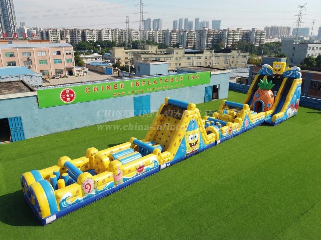 T7-4632 SpongeBob Theme Infltable Obstacle Courses