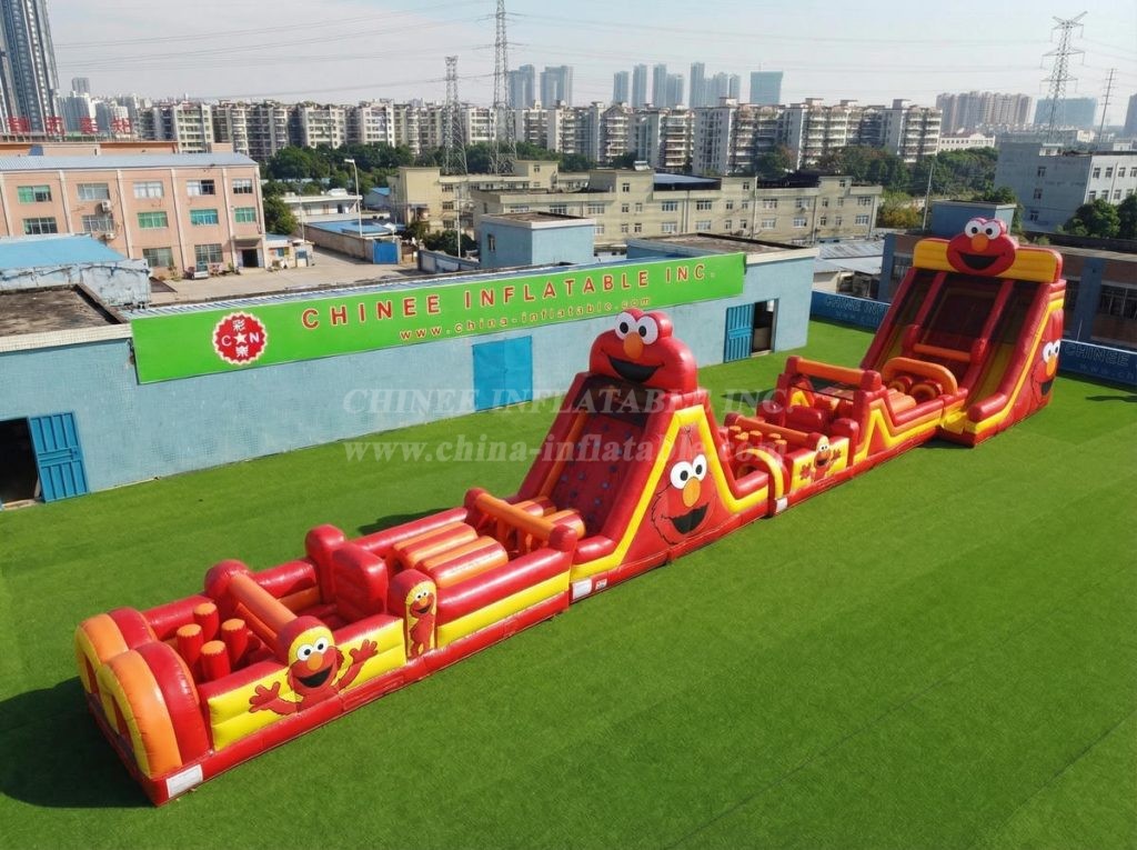 T7-4649 Tickle Me Elmo Theme Infltable Obstacle Courses