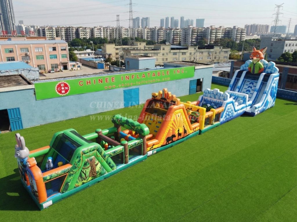 T7-4674 Zootopia Theme Infltable Obstacle Courses