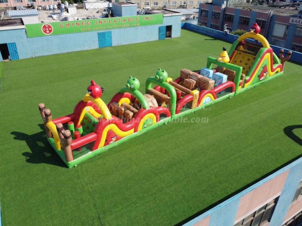 T7-4679 Angry Birds Theme Inflatable Obstacle Courses