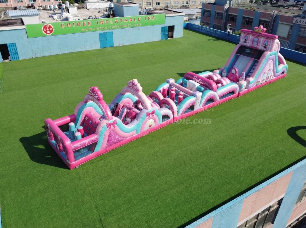 T7-4682 Barbie Theme Inflatable Obstacle Courses