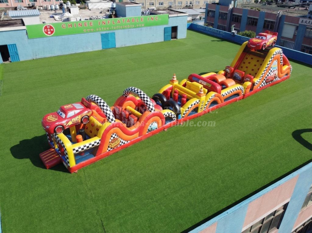 T7-4697 Cars Theme Inflatable Obstacle Courses