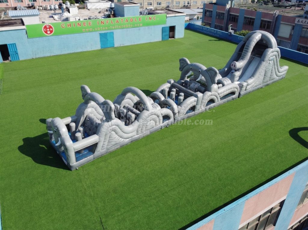 T7-4722 Elephant Theme Inflatable Obstacle Courses