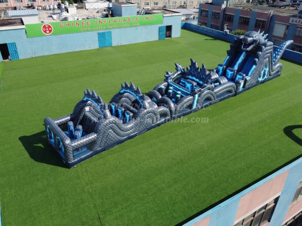 T7-4733 Godzilla Theme Inflatable Obstacle Courses