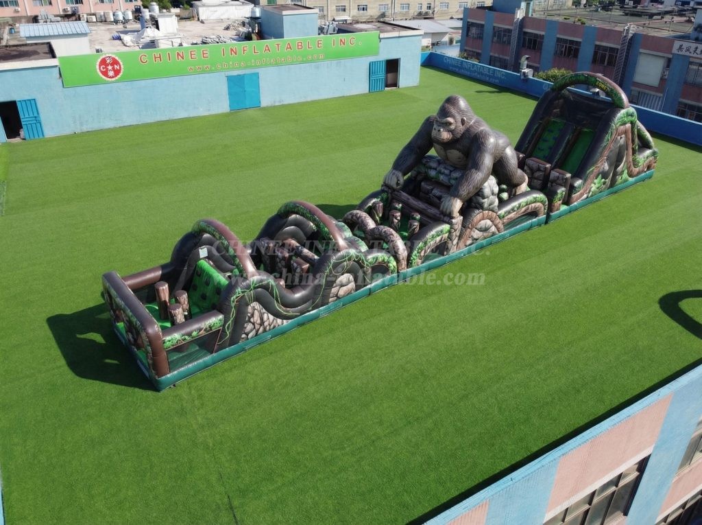 T7-4748 King Kong Theme Inflatable Obstacle Courses