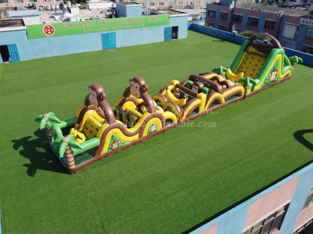 T7-4766 Monkey Theme Inflatable Obstacle Courses