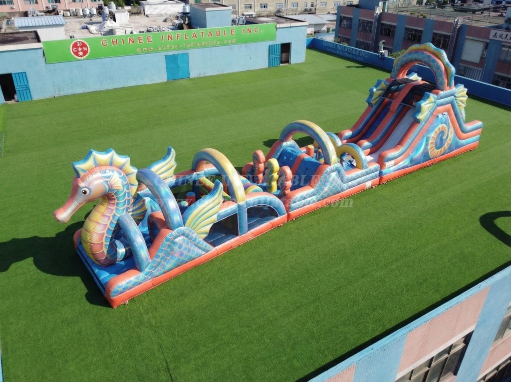 T7-4801 Seahorse Theme Inflatable Obstacle Courses