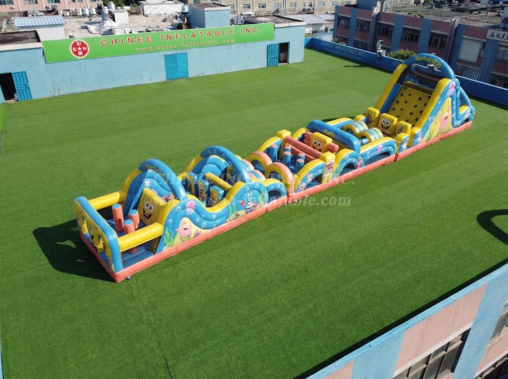 T7-4812 SpongeBob Theme Inflatable Obstacle Courses