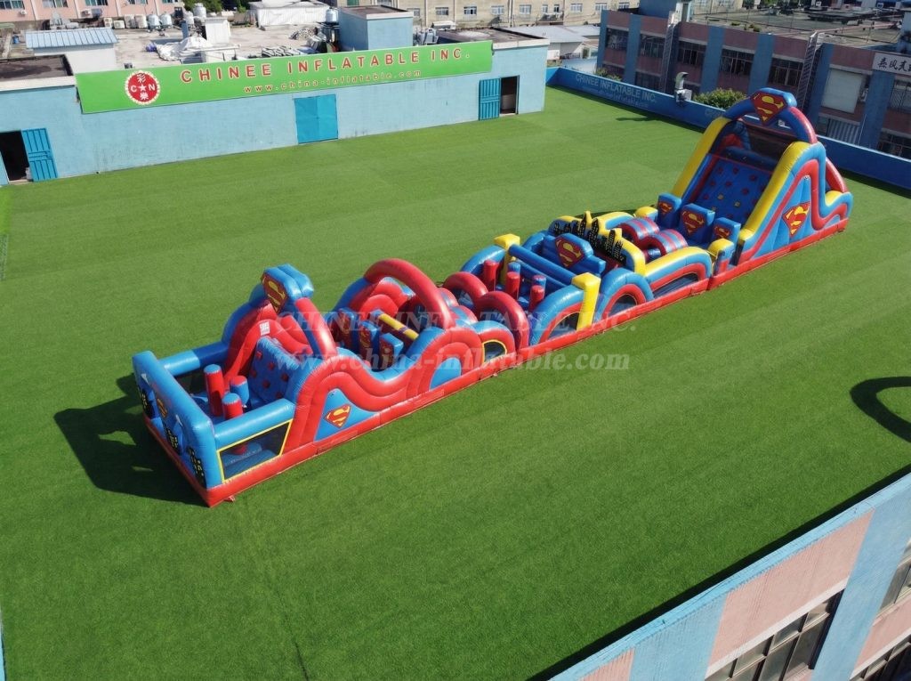 T7-4817 Superman Theme Inflatable Obstacle Courses