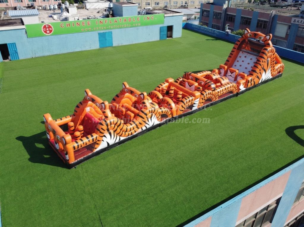 T7-4829 Tiger Theme Inflatable Obstacle Courses