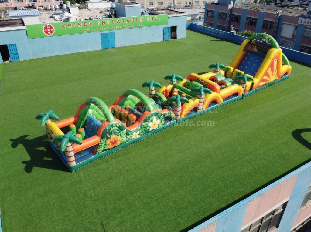 T7-4839 Tropical Theme Inflatable Obstacle Courses