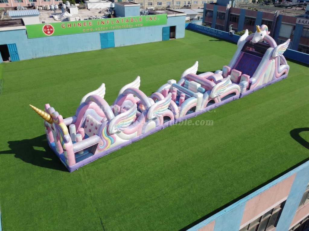 T7-4841 Unicorn Theme Inflatable Obstacle Courses