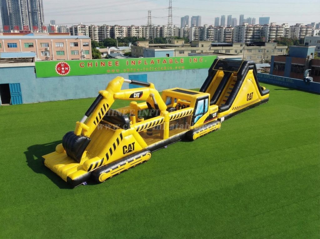 T7-4903 Excavator Theme Inflatable Obstacle Courses