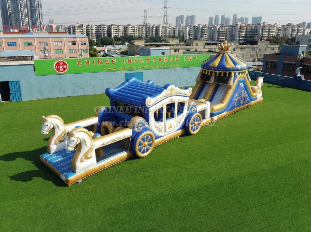 T7-4922 Horse Carriage Theme Inflatable Obstacle Courses