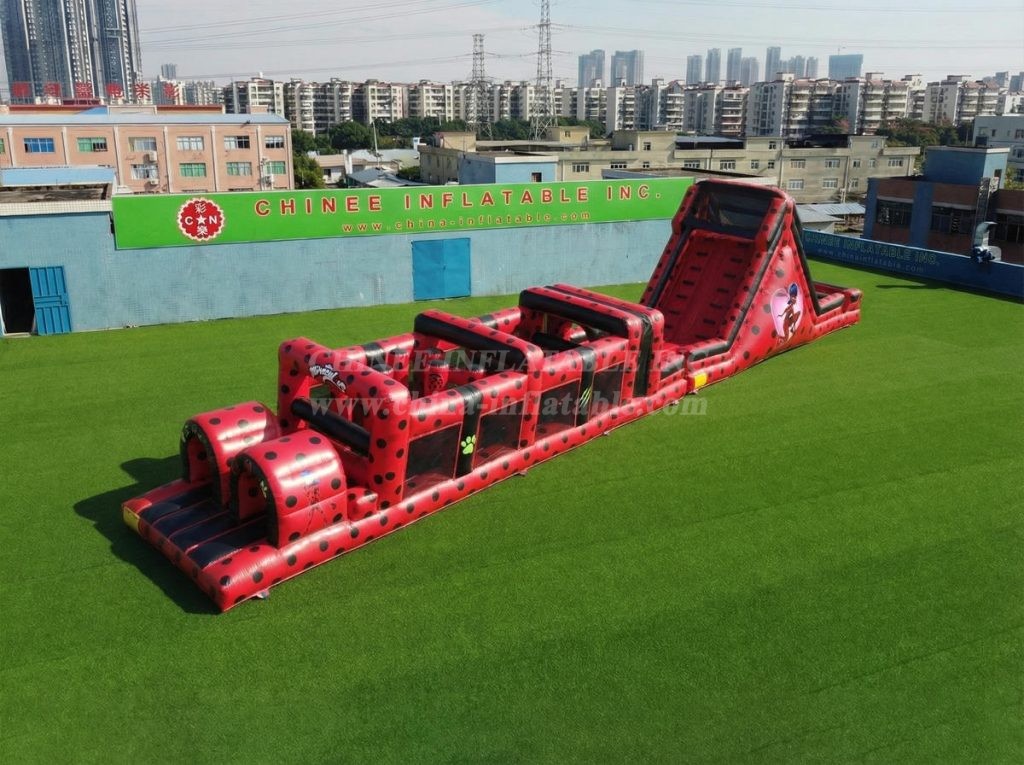 T7-4939 Miraculous Ladybug Theme Inflatable Obstacle Courses
