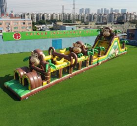 T7-4940 Monkey Theme Inflatable Obstacle Courses