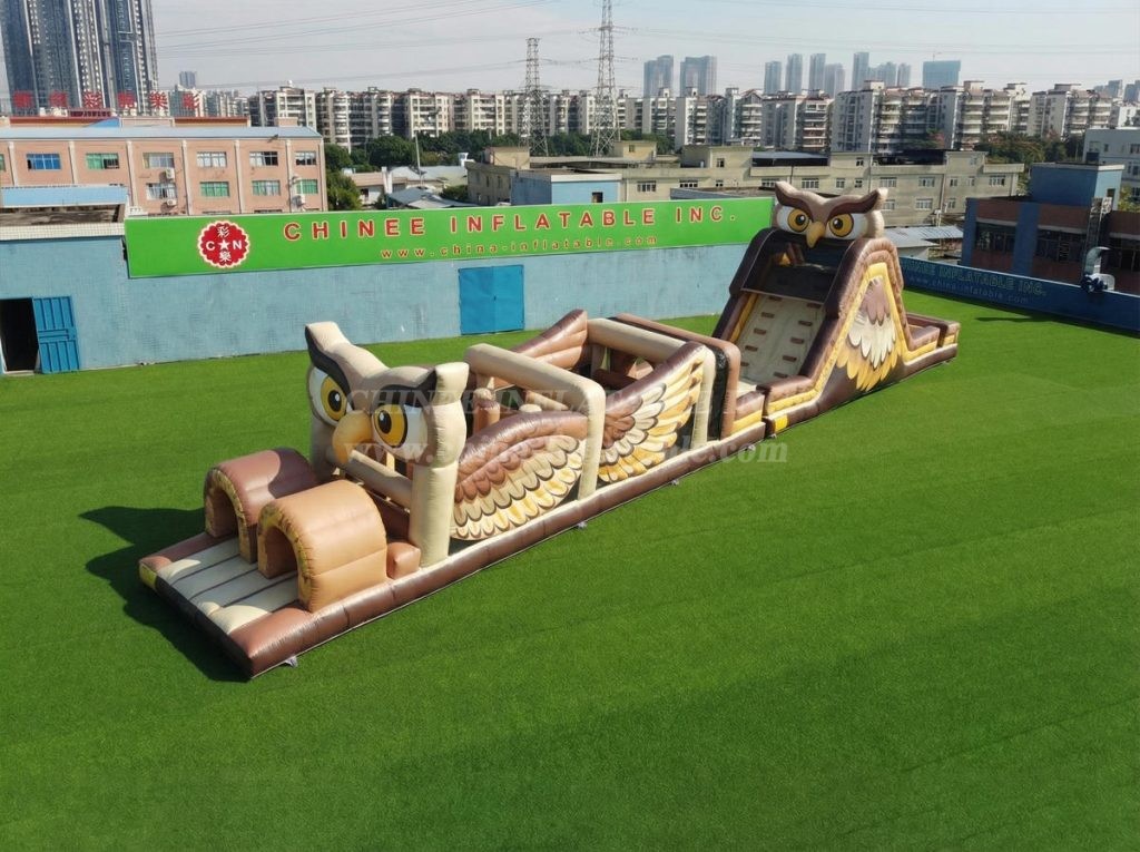 T7-4949 Owl Theme Inflatable Obstacle Courses
