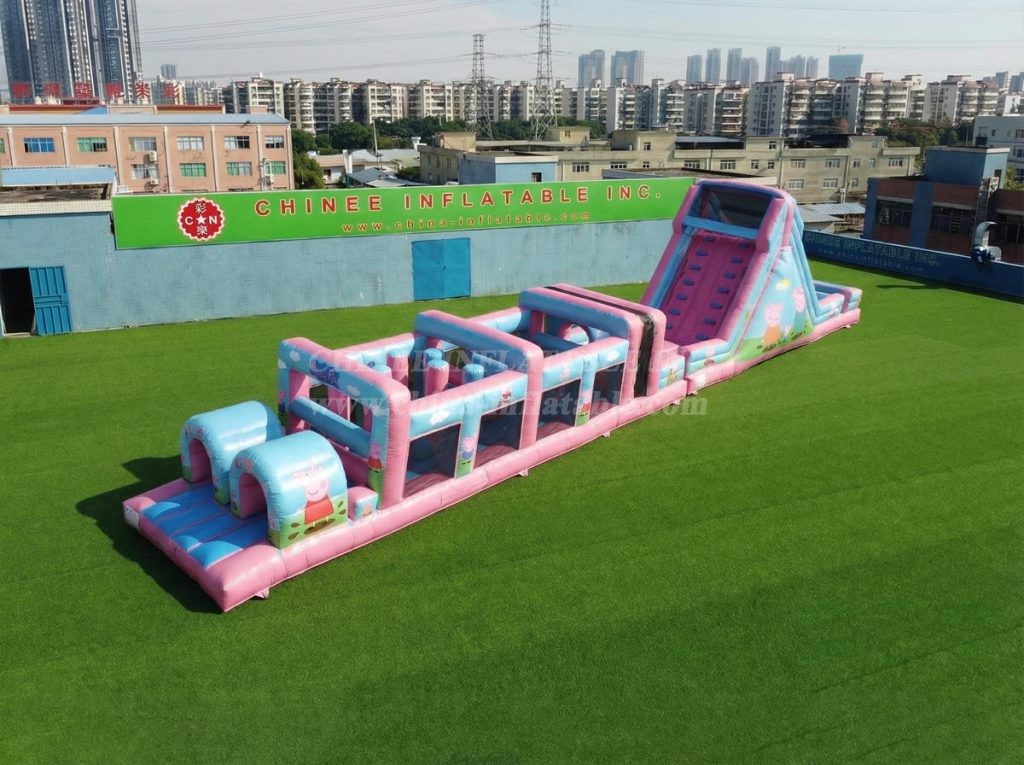 T7-4955 Peppa Pig Theme Inflatable Obstacle Courses