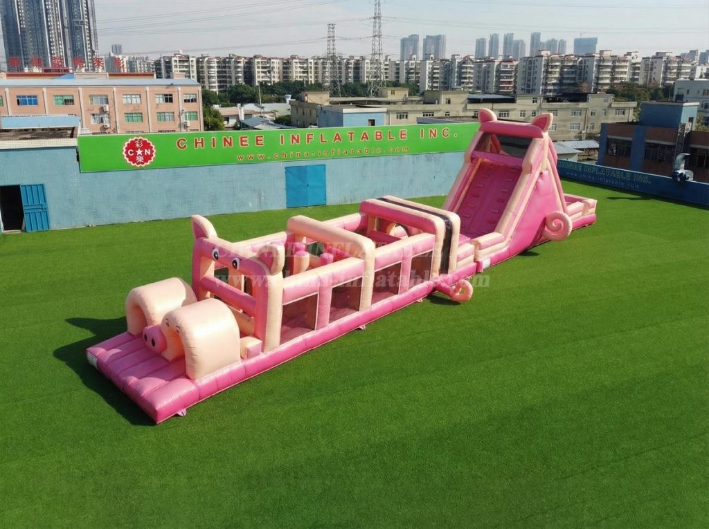 T7-4956 Pig Theme Inflatable Obstacle Courses