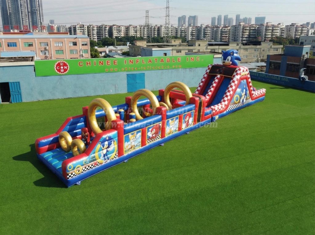 T7-4981 Sonic Theme Inflatable Obstacle Courses