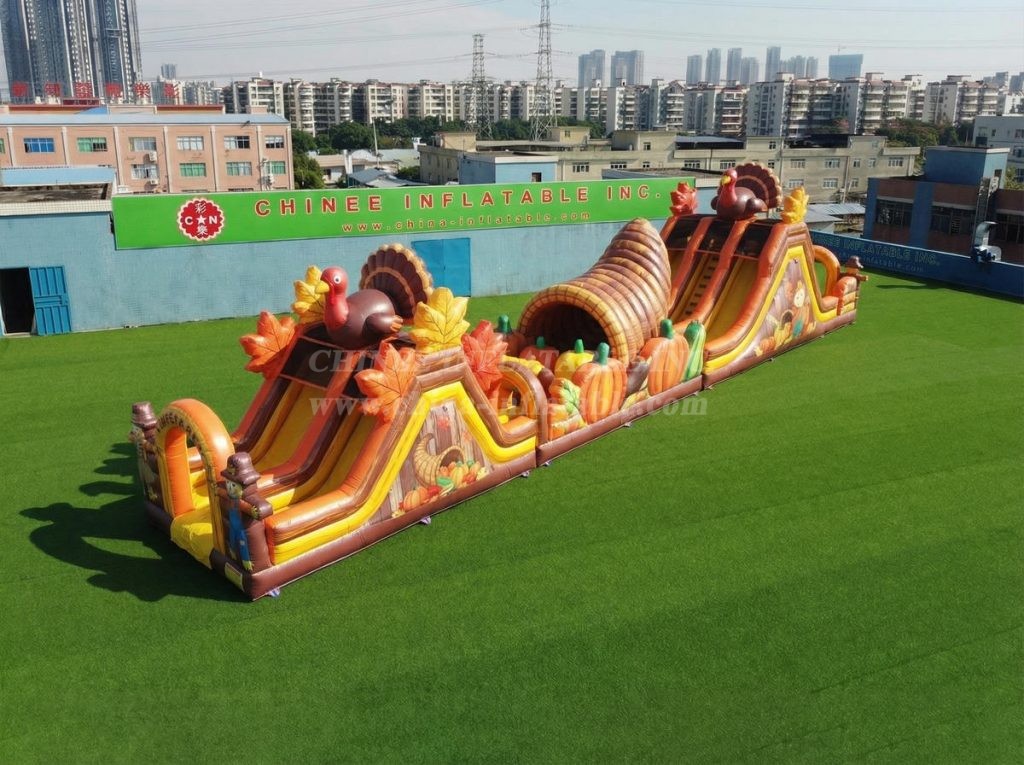 T7-4991 Thanksgiving Theme Inflatable Obstacle Courses