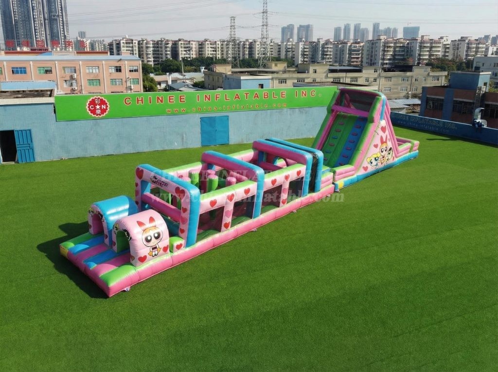 T7-4995 The Powerpuff Girls Theme Inflatable Obstacle Courses