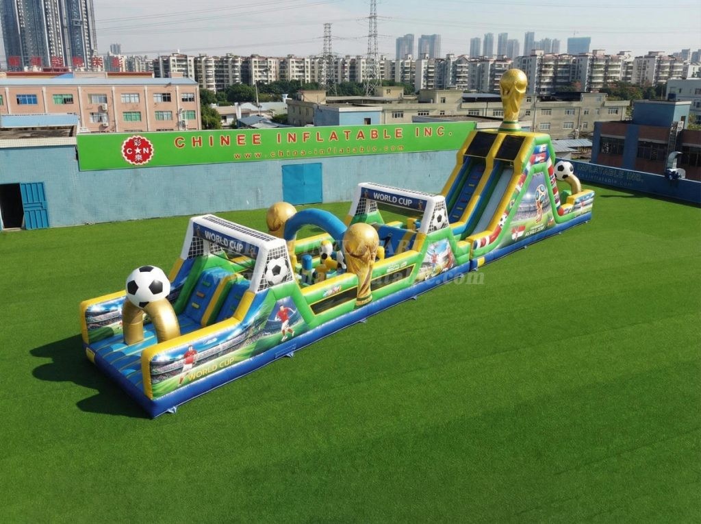 T7-5018 World Cup Theme Inflatable Obstacle Courses