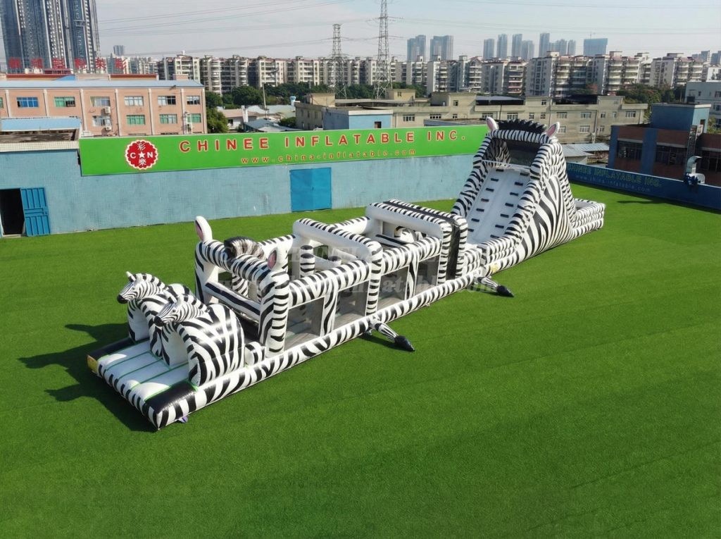 T7-5019 Zebra Theme Inflatable Obstacle Courses