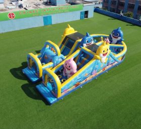 T7-5029 Baby Shark Theme Inflatable Obstacle Courses