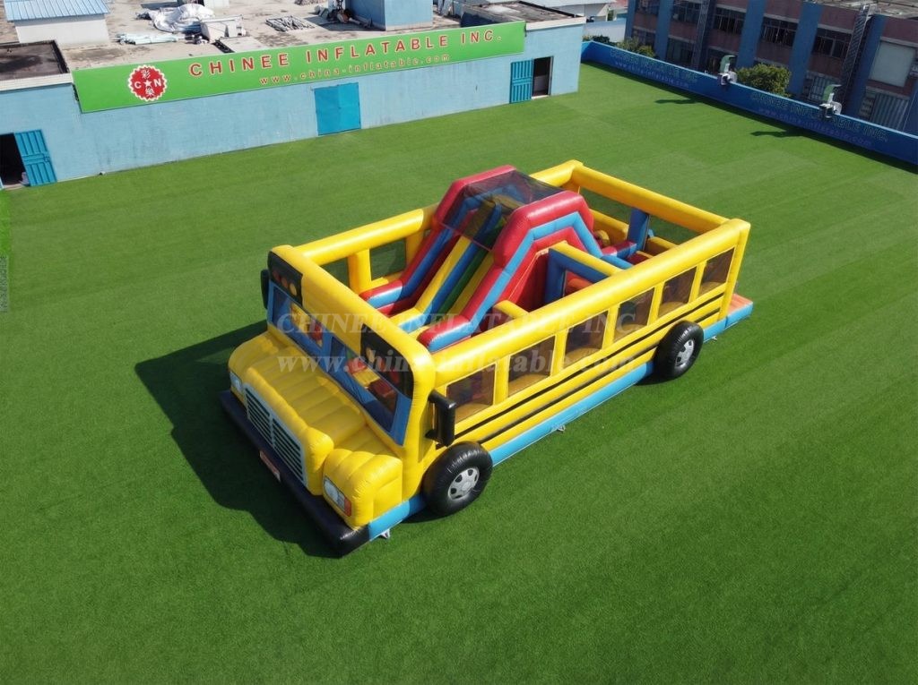 T7-5041 Bus Theme Inflatable Obstacle Courses