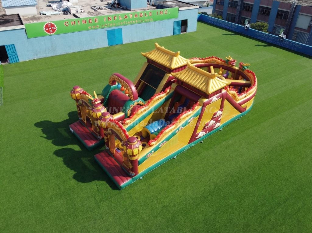 T7-5047 Chinese Style Theme Inflatable Obstacle Courses