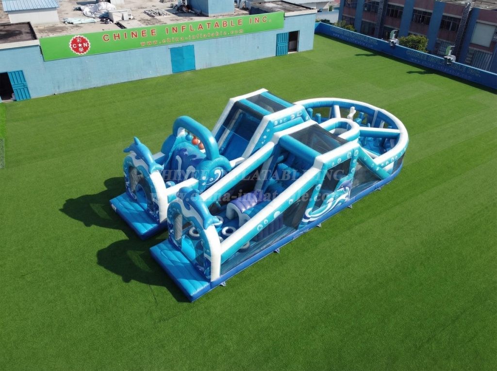 T7-5058 Dolphin Theme Inflatable Obstacle Courses