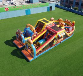 T7-5074 Food Trucks Theme Inflatable Obstacle Courses