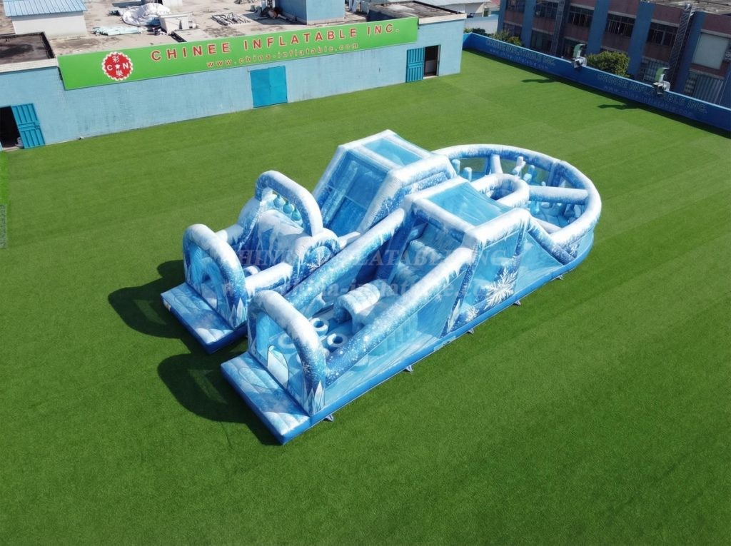 T7-5077 Frozen Theme Inflatable Obstacle Courses