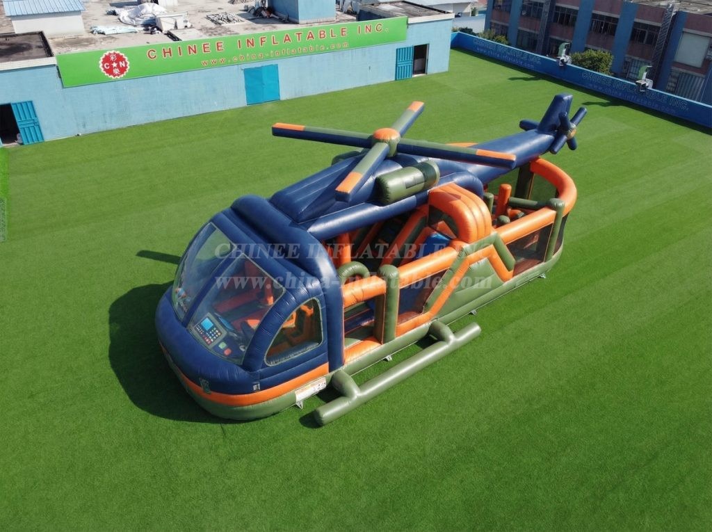 T7-5085 Helicopter Theme Inflatable Obstacle Courses