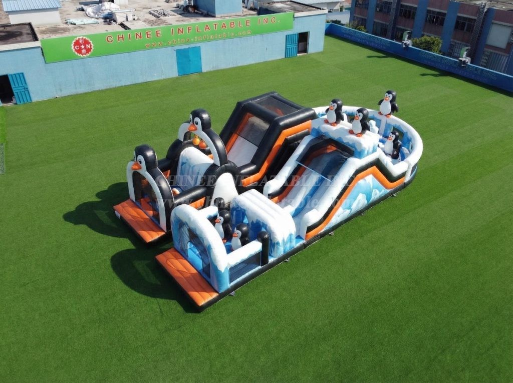 T7-5124 Penguin Theme Inflatable Obstacle Courses