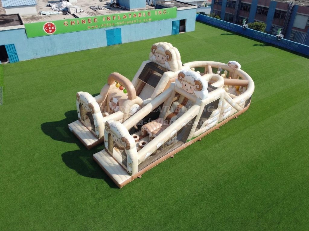 T7-5144 Sheep Theme Inflatable Obstacle Courses