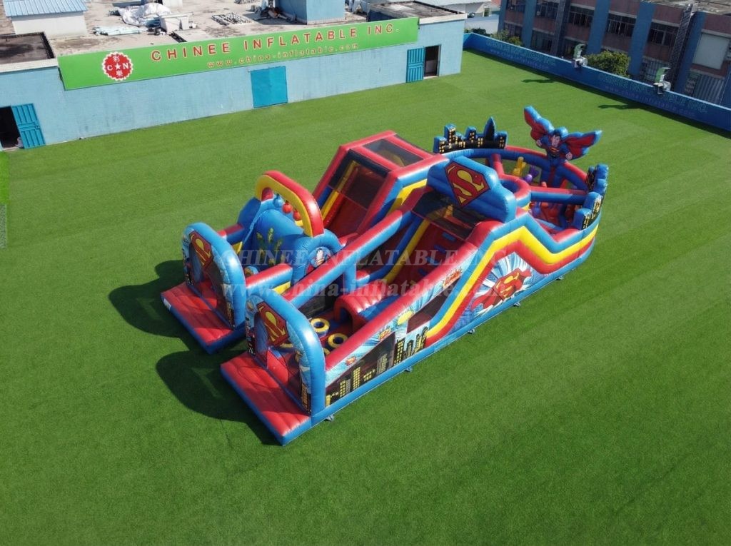 T7-5158 Superman Theme Inflatable Obstacle Courses