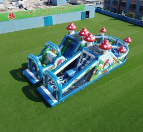 T7-5167 The Smurfs Theme Inflatable Obstacle Courses