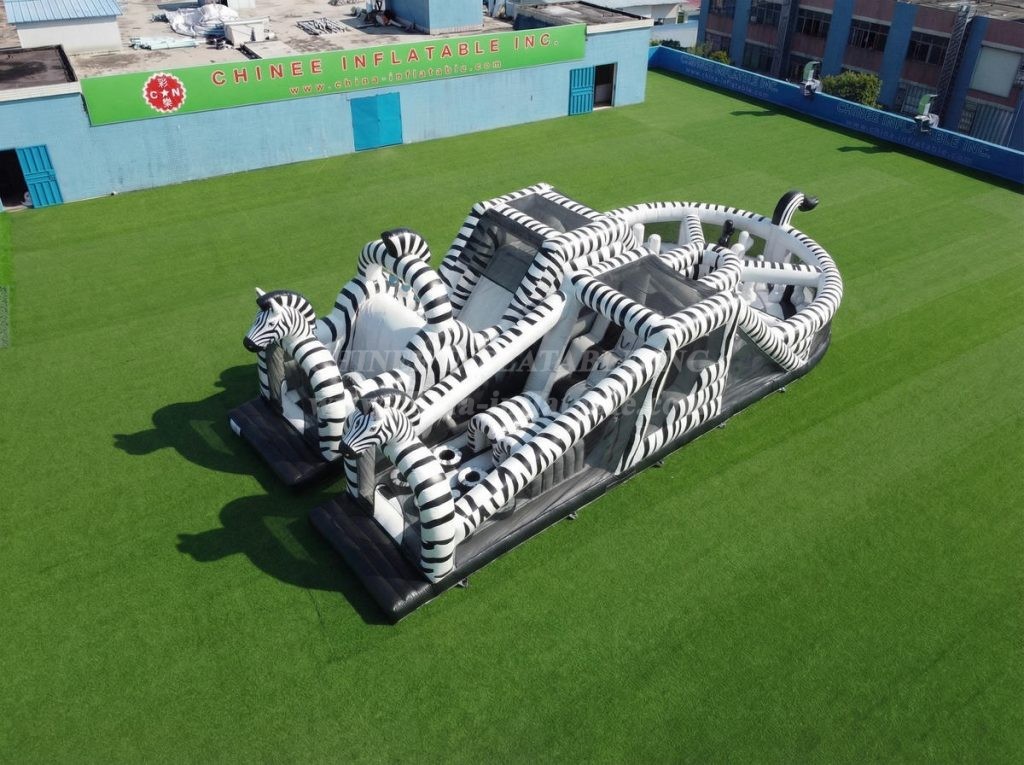 T7-5188 Zebra Theme Inflatable Obstacle Courses