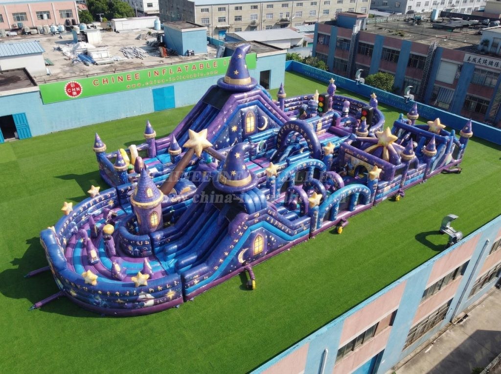 T7-5208 Wizard Theme Ginat Inflatable Obstacle Courses Challenging Run