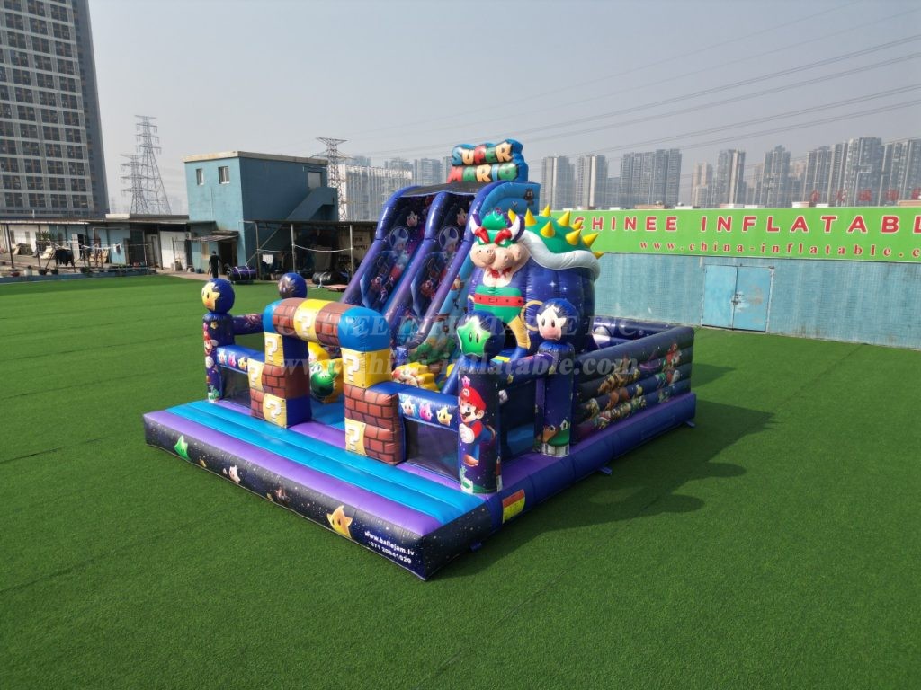 T8-1771 Super Mario-themed inflatable castle with slide